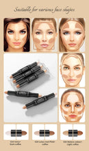 Concealer and contour stick set in black tubes with beige tip applicators