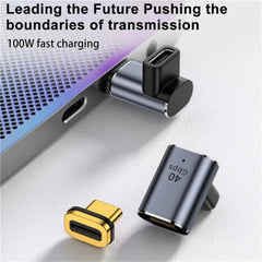 محول شحن USB 4.0 مغناطيسي سريع 100 وات من النوع C OTG 40 جيجابايت في الثانية لنقل البيانات لأجهزة الكمبيوتر اللوحية والهواتف وأجهزة الكمبيوتر المحمولة Macbook Air Pro