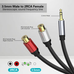 كابل ستيريو 3.5 RCA Y محول مقبس AUX أنثى 2RCA ذكر إلى 3.5 مم سلك صوت للكمبيوتر MP3 الهاتف مكبر الصوت المسرح المنزلي DVD