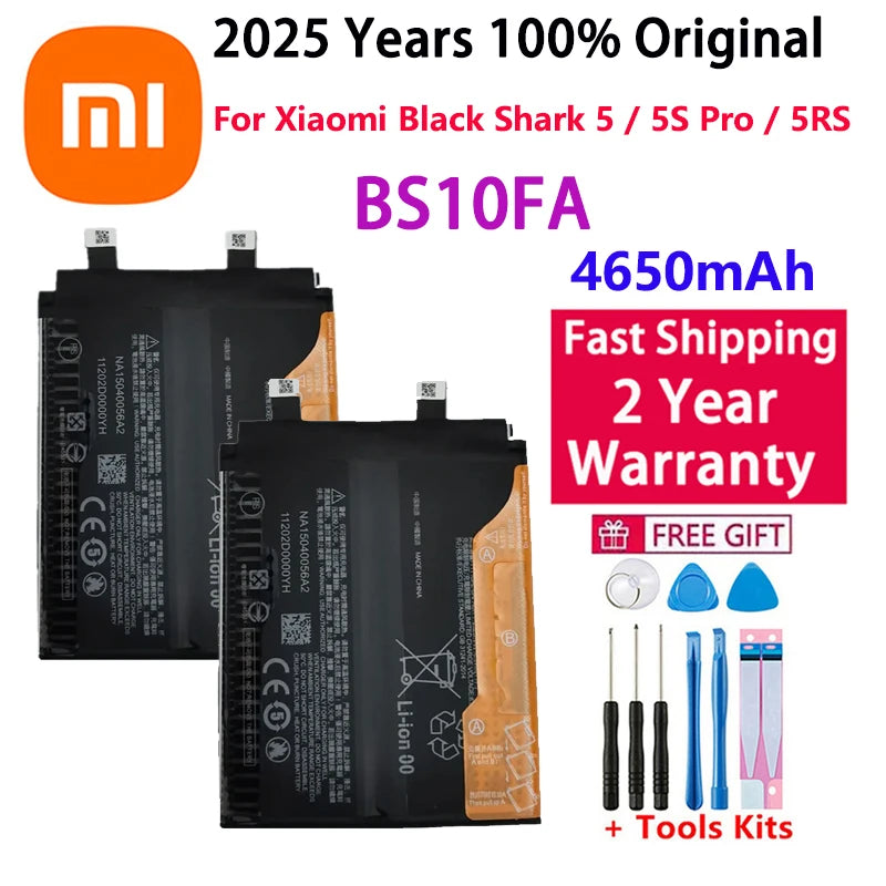 2025 Years 4650mAh BS10FA 100% Original Battery For Xiaomi Blackshark Black Shark 5 / 5S Pro / 5RS Phone Batteries Fast Shipping