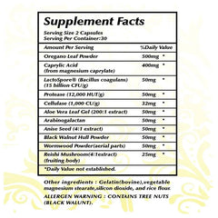 Candida Cleanse Capsule - Gut Health, Intestinal Cleansing and Detoxification, Botanical