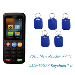 X7 Smart Card Reader RFID Key Clone Copier IC ID Token Copy Duplicator 125Khz Badge Writer 13.56Mhz NFC Tag Programmer