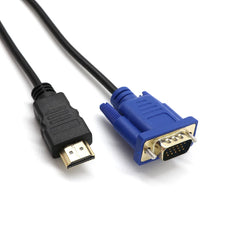 كابل HDMI بطول 1.8 متر إلى VGA بدقة 1080 بكسل عالية الدقة مع كابل محول صوت كابل HDMI إلى VGA متوافق