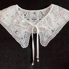 Women Shrugs Lace Hollow Out Female Summer Casual All-match Shawls Simple Scarf-collar Sleeveless Knitted Tops Korean Style Chic