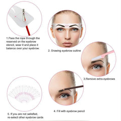 12pcs/Set One-Pieces Eyebrow Shape Set Portable Plastic Eyebrow Stencil Card for Women Thrush Model Eye Brow Drawing Tool Makeup
