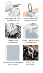 8 in 1 Cleaning Kit Computer Keyboard Cleaner Brush Earphones Cleaning Pen For Headset IPad Phones Cleaning Tools Keycap Puller