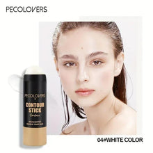Contour stick concealer in white color shade, beige stick with black cap