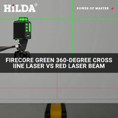 HILDA Laser Level 2 lines/5 Lines 360 Automatic Leveling Level Construction Tool Equipment Green Light Cross Laser Good Gift