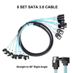 0.5m 1m SATA 3.0 Cable SATA Cable 90-Degree Right-Angle SATA-Data Cable SAS/SATA-12Gbps Cable for Nas Server-Raid SDD HDD CD DV