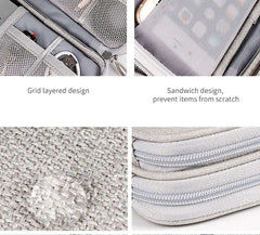 Data Cable Storage Bag Waterproof Portable Carry Case  Storage Bag Travel Organizer Bag for Cable Cord USB Charger
