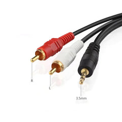 3.5mm to 2 RCA audio Video cable Y Splitter cable for PC DVD Computer TV Recorder Speakers