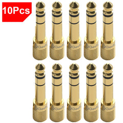 محول صوت QGeeM Jack 6.5 6.35 مم ذكر إلى موصل أنثى 3.5 مم لمكبر صوت سماعة الرأس ومحول صوت الميكروفون AUX 6.3 3.5 مم