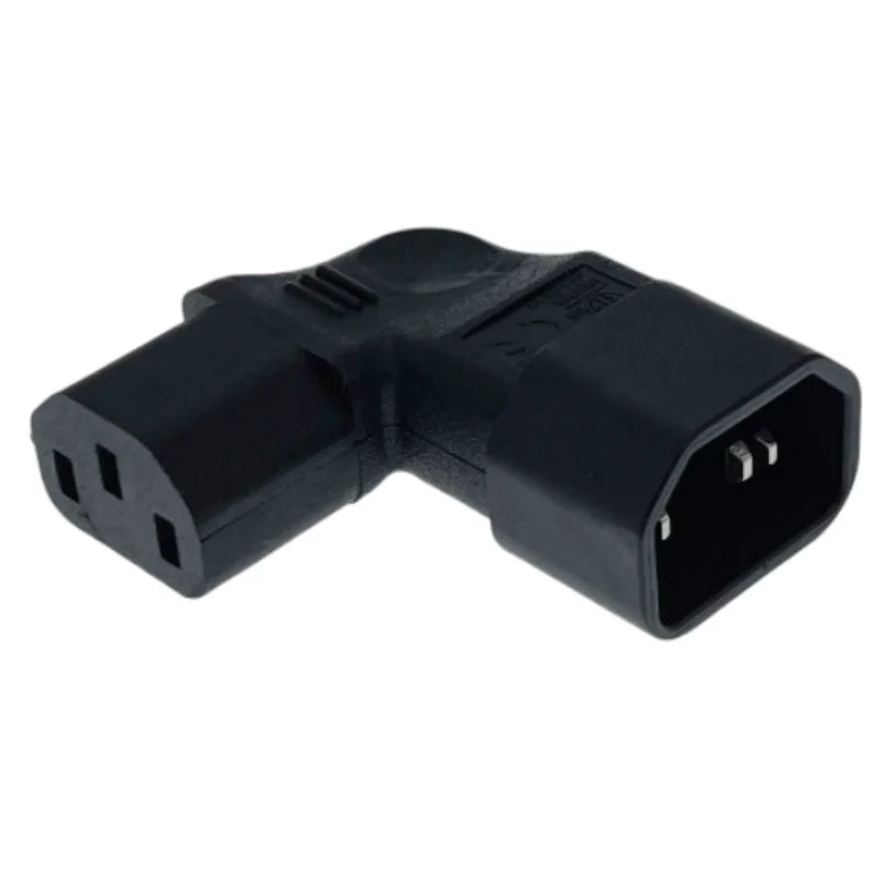 محول تيار متردد IEC 320 C14 إلى C13 بزاوية يمين ويسار، IEC 320 3 أقطاب، محول تيار متردد IEC 320 3 دبابيس من ذكر إلى أنثى بزاوية 90 درجة لأعلى ولأسفل