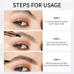 Four-pronged eyebrow pencil,waterproof,long-lasting,non-decoloring,four-pronged wild eyebrow pencil,liquid water eyebrow pencil