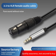 كابل صوت XLR إلى 3.5 مم، ميكروفون، سلك صوت تناظري متوازن، XLR أنثى إلى مقبس AUX 3.5 مم لجهاز الكمبيوتر والهاتف ومكبر الصوت