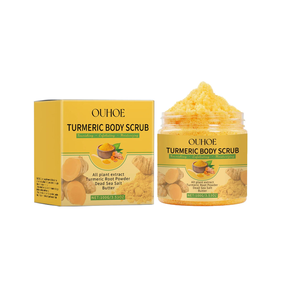 Exfoliating Body Scrub Turmeric Knee Elbow Cuticle Softener Moisturizing Tender Body Cleaning Exfoliator Dead Skin Remover Scrub