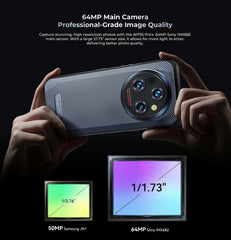 Oukitel WP35 PRO Rugged Smartphone 5G 11000mAh 36GB+512GB, 6.6" 2.4K Display Andiron 14, 64 MP, NFC Cell Phone