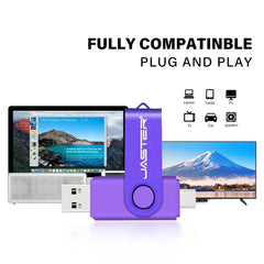 محرك أقراص فلاش USB من النوع C بسعة 128 جيجابايت وذاكرة تخزين 64 جيجابايت وسلسلة مفاتيح مجانية وذاكرة تخزين إبداعية هدية عمل باللون الأحمر وقرص U أزرق 32 جيجابايت