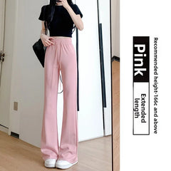 ay High Waist Bell Bot Pants Women's Summer 2025 New Casual Sports Sweatpants Small Size Slimming  Hoof Pants