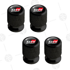 4pcs GR SPORT Logo Car Wheel Tire Valve Caps Air Stem Aluminum Accessories For Toyota Yaris Corolla RAV4 C-HR Camry Prado Voxy