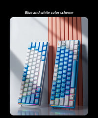 لوحة مفاتيح ميكانيكية للألعاب MUCAI MK61 بإضاءة خلفية RGB و61 مفتاحًا ومفتاح أحمر وكابل سلكي قابل للفصل وواجهة USB قابلة للتبديل السريع