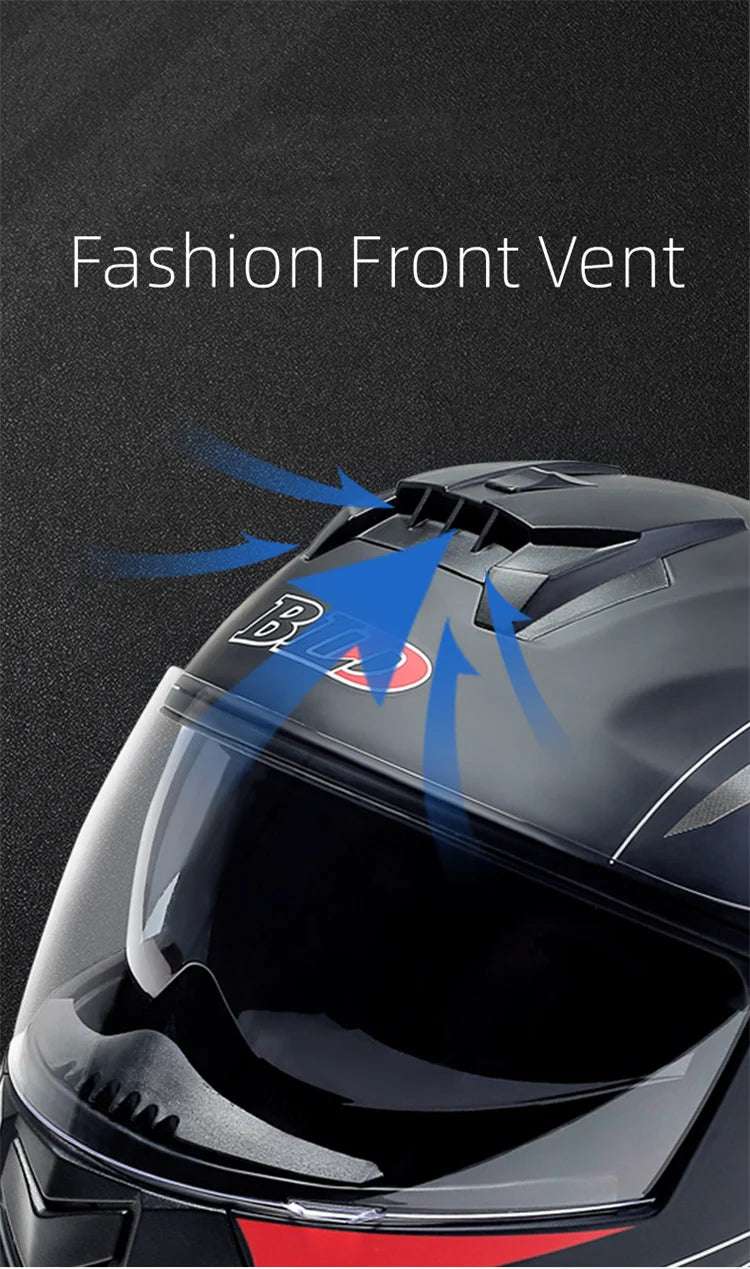 BLD Personalised Motorcycle Full Face Helmet Men Women Fashion Dual Lens Helmets Motocross Racing Modular Flip Up Casco Moto