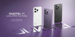 هاتف OUKITEL P1 الذكي بشاشة AMOLED مقاس 6.7 بوصة ومعالج MTK Helio G99 وذاكرة وصول عشوائي (8 جيجابايت) وذاكرة تخزين داخلية (256 جيجابايت) وكاميرا 50 ميجابكسل وبطارية 5150 مللي أمبير في الساعة ونظام NFC ونظام تشغيل Android 14