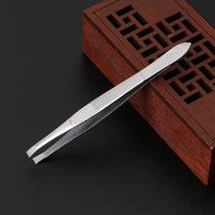 Professional Stainless Steel Eyebrow Hair Removal Tweezer Flat Tip Tool New E74C