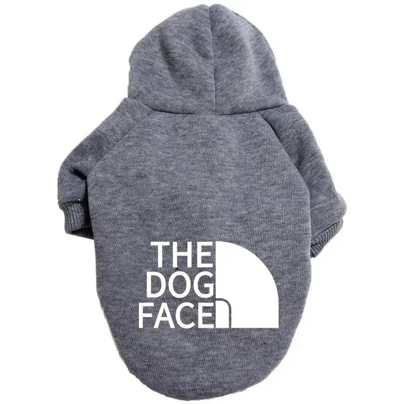 Pet Dog Hoodies Autumn and Winter Season Large Dog Clothes Dog Face Text Pattern French Bulldog Labrador Jacket Clothing - Mumzar