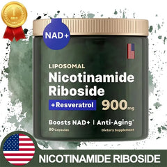 مكمل NAD+ - كبسولات نيكوتيناميد ريبوسيد الليبوسومية مع ريسفيراترول وكيرسيتين لمكافحة الشيخوخة، وصحة الخلايا والجلد