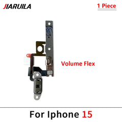 كابل مرن لتشغيل وإيقاف التشغيل لهاتف iPhone 13 14 15 Pro Max Plus Mini مع زر جانبي لرفع الصوت وأسفل وشريط مفاتيح مع كابل مرن معدني