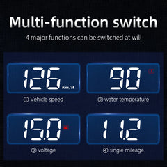 شاشة M3 HUD Obd2 للكمبيوتر الموجود على متن السيارة وشاشة عرض أمامية للزجاج الأمامي وشاشة عرض كبيرة للخط ونظام E-OBD ونظام تحديد المواقع العالمي (GPS) مناسب لجميع السيارات M1