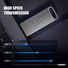 محرك أقراص فلاش USB 3.0 الأصلي من شاومي بسعة 2 تيرابايت وسعة تخزين كبيرة ونقل عالي السرعة وسعة تخزين مقاومة للماء