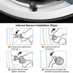 Tire Pressure Monitoring System Temperature Warning New C External Battery Version Sensors Solar TPMS Car Tyre Pressure Monitor