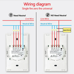مفتاح حائط ذكي Tuya US WiFi RF433 1/2/3/4 Gang بدون سلك محايد مستشعر لمس مفاتيح إضاءة LED المنزل الذكي Alexa Google Home