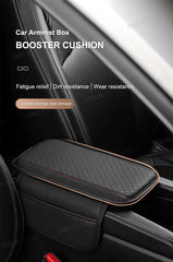 BLALION Leather Car Armrest Box Pad Memory Foam Center Console Arm Rest Protector Cover with Storage Pocket Elbow Rest Cushion