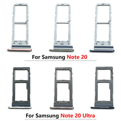 حامل بطاقة SIM صغيرة مزدوجة جديدة ومختبرة مع درج فتحة الشريحة ومقبس محول لهاتف Samsung S20 Note 20 Ultra + Pin