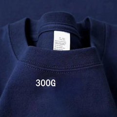 300g Cotton T Shirts Men Short Sleeved Heavyweight  Summer Round Neck Loose Breathable Shirt for Men Women Basic Tee