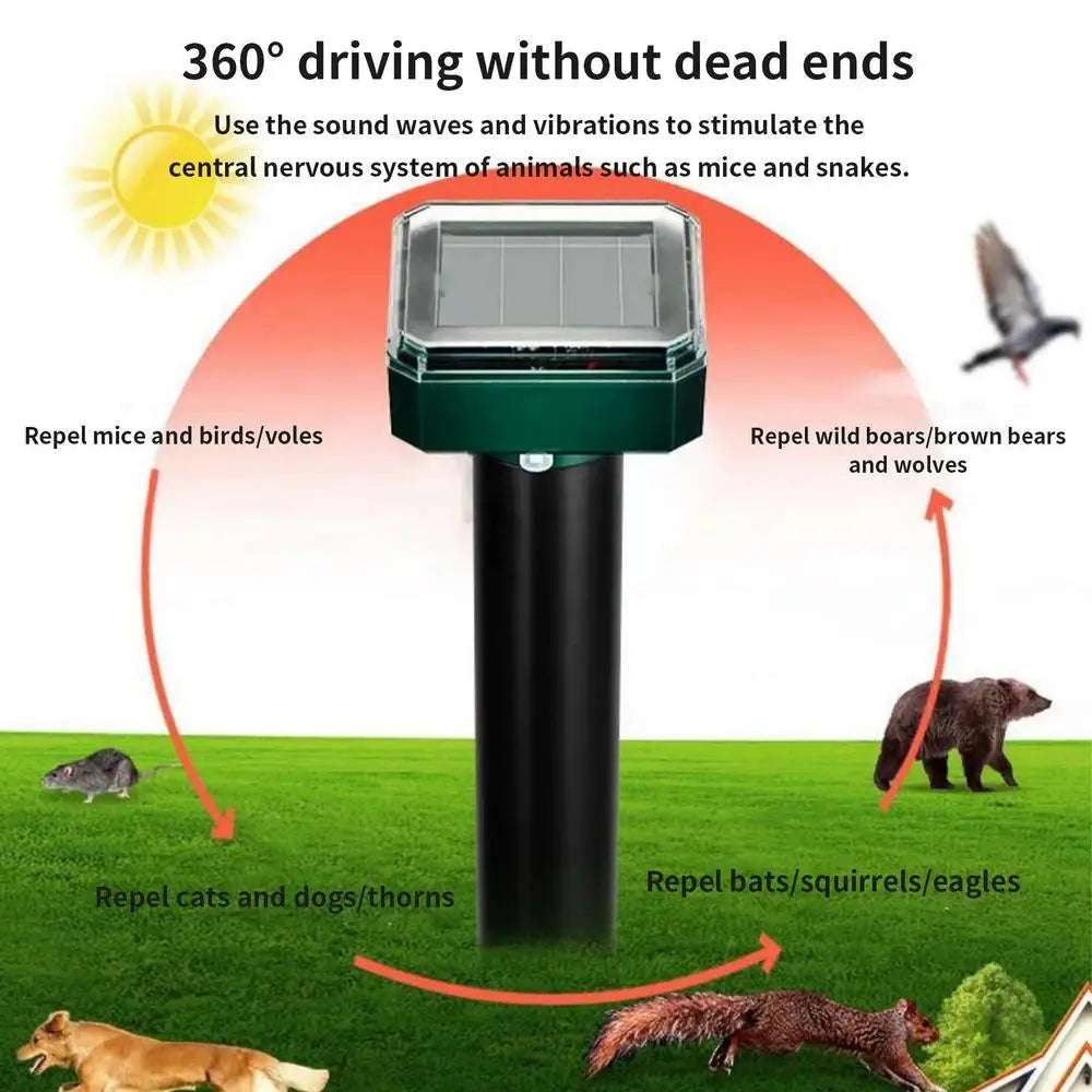Solar Ultrasonic Rat Repellent Cat Repellent Ultrasonic Outdoor Long-lasting Anti-cat Meowing Solar Electronic Repeller ABS