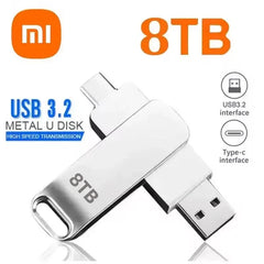 ذاكرة فلاش من شاومي بسعة 16 تيرابايت، بمنفذ USB 3.2 عالي السرعة، وبطاقة ذاكرة معدنية، وقرص فلاش، وذاكرة مقاومة للماء