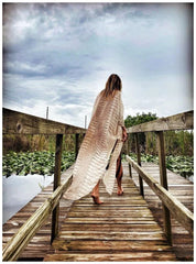 BIKINI Women Beach Dress Cover-Ups Long Stylish Tie Dye Open Front Beach Outfits Bathing Suit