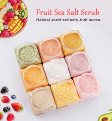 Fruit Sea Salt Body Scrub Skin Smooth Softens Cuticles Moisturizing Exfoliating Avocado Strawberry Apricot Sherbet Body Scrub