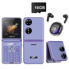 هاتف محمول SERVO Pocket S1 بأربع بطاقات SIM قابل للطي، اتصال سريع، GSM، صوت سحري، مصباح يدوي، تسجيل مكالمات، MP4، FM، نسيج، هواتف خلوية