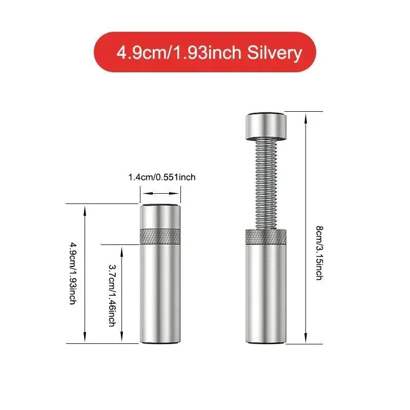 Telescopic GPU support stand bracket, silver aluminum post with threaded screw