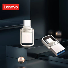 محرك أقراص فلاش USB 3.1 أصلي من لينوفو بسعة 2 تيرابايت معدني U Disk 2 في 1 OTG 1024 جيجابايت 128 جيجابايت 512 جيجابايت 1 تيرابايت للهواتف والحاسوب