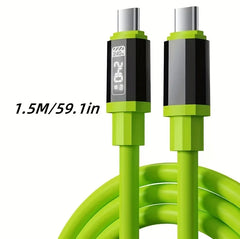 240W 1.5m Fast Charging USB Type-C To Type-C Cable with Real-Time Power Display for Huawei, Xiaomi, Samsung, OPPO, VIVO