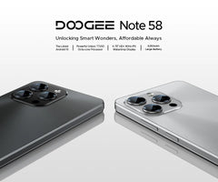 Global Version DOOGEE Note 58 Smartphone 32GB(8+24) 128GB 6.75" HD+ 90Hz Screen 6250mAh Battery Octa Core Processor Android 15