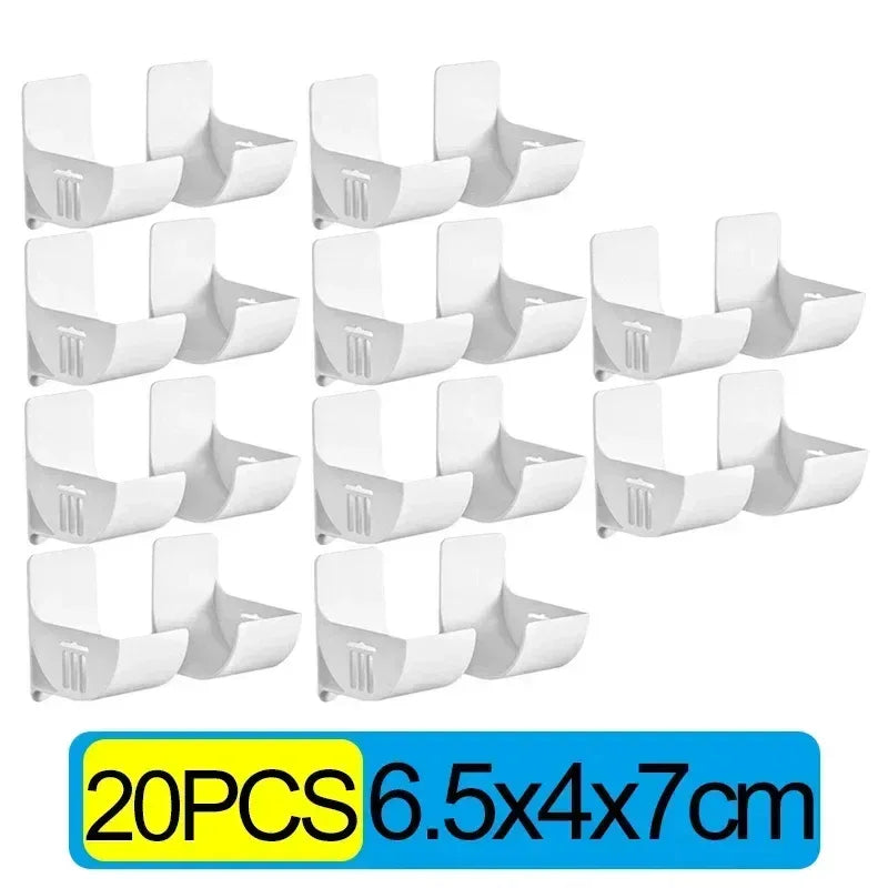 20-pack white wall-mounted trash bag dispenser brackets with slots