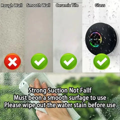 VIKEFON Portable Bluetooth Audio Ipx4 Waterproof Led Lights Bathroom Outdoor Large Suction Cup Can Be Adsorbed Wall Speaker