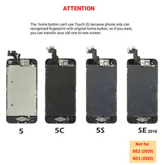 AAA Display for iPhone 5 5S 5SE 6 6S 7 8 Plus LCD Display Full Set Assembly Touch Screen Digitizer Replacement Pantalla+Camera